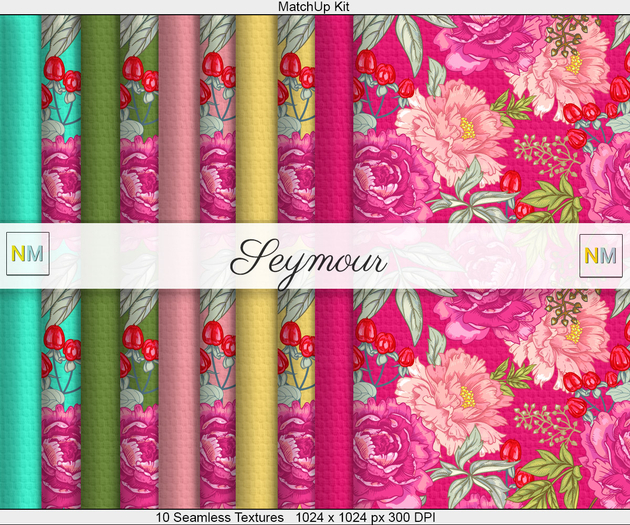 Second Life Marketplace Seymour Flowers Matchup Kit 10 Seamless